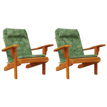 vidaXL Μαξιλάρια Καρέκλας Adirondack 2 τεμ. Σχ. Φύλλα Ύφασμα Oxford 126x58x4,5cm