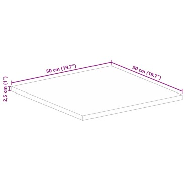 vidaXL Επιφάνεια Τραπεζιού Τετράγωνη 50x50x2,5cm Ανακυκλωμένο Ξύλο 1 τεμ.