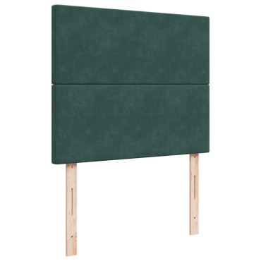 vidaXL Κρεβάτι Boxspring με Στρώμα Σκούρο Πράσινο 120x200εκ. Βελούδινο