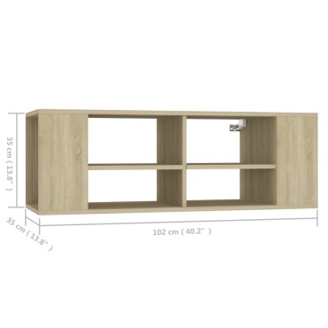 vidaXL Έπιπλο Τηλεόρασης Κρεμαστό Sonoma Δρυς 102x35x35cm Επεξ. Ξύλο