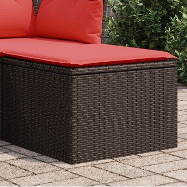 vidaXL Σκαμπό Κήπου με Μαξιλάρι Καφέ 55x55x37cm από Συνθετικό Ρατάν 1 τεμ.