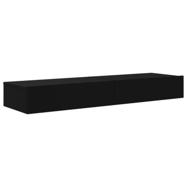vidaXL Έπιπλα Τηλεόρασης με LED 2 τεμ. Μαύρο 60x35x15,5cm