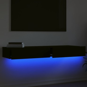 vidaXL Έπιπλα Τηλεόρασης με LED 2 τεμ. Μαύρο 60x35x15,5cm