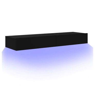 vidaXL Έπιπλα Τηλεόρασης με LED 2 τεμ. Μαύρο 60x35x15,5cm