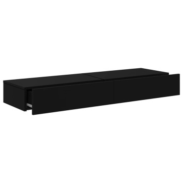 vidaXL Έπιπλα Τηλεόρασης με LED 2 τεμ. Μαύρο 60x35x15,5cm