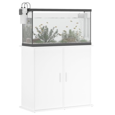 vidaXL Βάση Ενυδρείου Λευκή 81 x 36 x 73 εκ. από Επεξεργασμένο Ξύλο