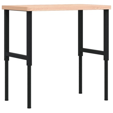 vidaXL Πάγκος Εργασίας Ορθογώνιος 100x60x(73-99,5) εκ Μασίφ Ξύλο Οξιάς