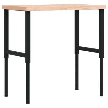 vidaXL Πάγκος Εργασίας Ορθογώνιος 100x60x(73-99,5) εκ Μασίφ Ξύλο Οξιάς