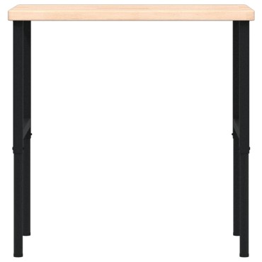 vidaXL Πάγκος Εργασίας Ορθογώνιος 100x60x(73-99,5) εκ Μασίφ Ξύλο Δρυός