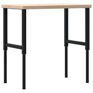 vidaXL Πάγκος Εργασίας Ορθογώνιος 100x60x(73-99,5) εκ Μασίφ Ξύλο Δρυός