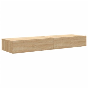 vidaXL Έπιπλα Τηλεόρασης με LED 2 τεμ. Sonoma Δρυς 60x35x15,5cm