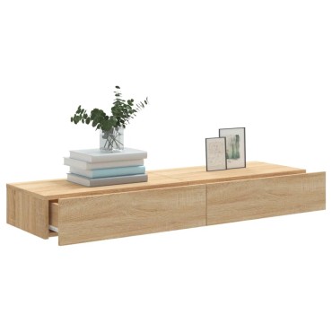 vidaXL Έπιπλα Τηλεόρασης με LED 2 τεμ. Sonoma Δρυς 60x35x15,5cm