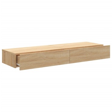 vidaXL Έπιπλα Τηλεόρασης με LED 2 τεμ. Sonoma Δρυς 60x35x15,5cm