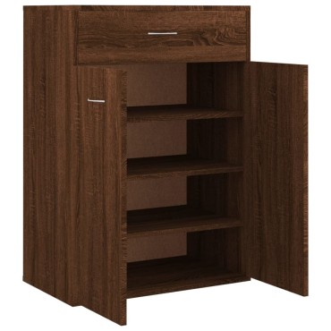 vidaXL Παπουτσοθήκη Καφέ Δρυς 60x35x84cm από Επεξεργασμένο Ξύλο