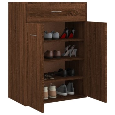 vidaXL Παπουτσοθήκη Καφέ Δρυς 60x35x84cm από Επεξεργασμένο Ξύλο