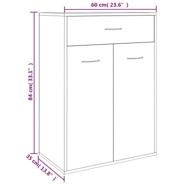 vidaXL Παπουτσοθήκη Καφέ Δρυς 60x35x84cm από Επεξεργασμένο Ξύλο