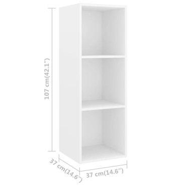 vidaXL Έπιπλο Τηλεόρασης Κρεμαστό Λευκό 37x37x107cm από Επεξ. Ξύλο