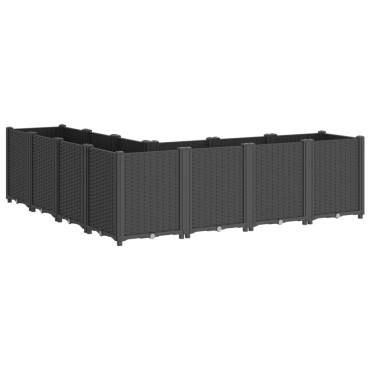 vidaXL Ζαρντινιέρα Κήπου Μαύρη 160x160x53 εκ. Πολυπροπυλένιο