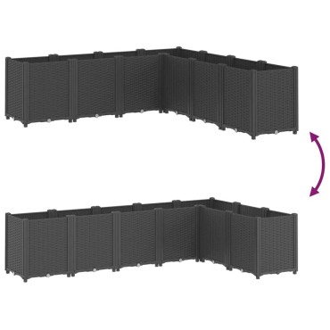 vidaXL Ζαρντινιέρα Κήπου Μαύρη 160x160x53 εκ. Πολυπροπυλένιο