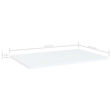 vidaXL Ράφια Βιβλιοθήκης 4 τεμ. Λευκά 60x40x1,5cm από Επεξ. Ξύλο