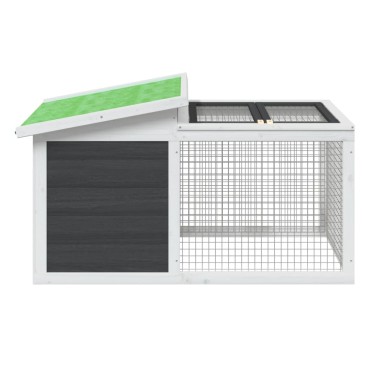 vidaXL Κλουβί Κουνελιών Γκρι 100,5 x 54 x 55 εκ. Μασίφ Ξύλο Πεύκου