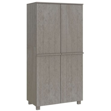 vidaXL Ντουλάπα HAMAR Αν. Γκρι 89x50x180cm από Μασίφ Ξύλο Πεύκου 1 τεμ.
