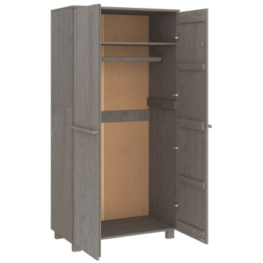 vidaXL Ντουλάπα HAMAR Αν. Γκρι 89x50x180cm από Μασίφ Ξύλο Πεύκου 1 τεμ.