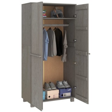 vidaXL Ντουλάπα HAMAR Αν. Γκρι 89x50x180cm από Μασίφ Ξύλο Πεύκου 1 τεμ.
