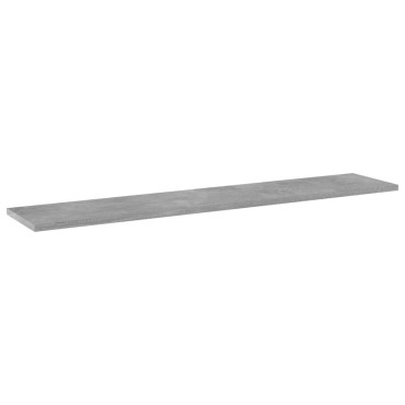vidaXL Ράφια Βιβλιοθήκης 4 τεμ. Γκρι Σκυροδ. 100x20x1,5cm Επεξ. Ξύλο