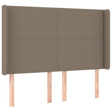vidaXL Κεφαλάρι Κρεβατιού LED Taupe 147x16x118/128cm Υφασμάτινο 1 τεμ.