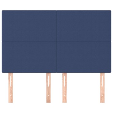 vidaXL Κεφαλάρια Κρεβατιού 4 τεμ. Μπλε 72x5x78/88cm Υφασμάτινα