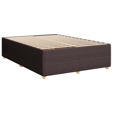 vidaXL Κρεβάτι Boxspring με Στρώμα Σκούρο Καφέ 140x200 εκ Υφασμάτινο