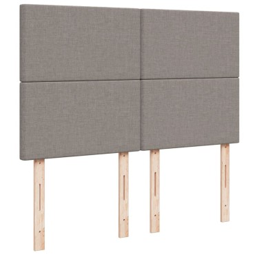 vidaXL Κρεβάτι Boxspring με Στρώμα Taupe 140x200 εκ. Υφασμάτινο