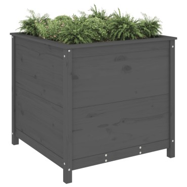 vidaXL Ζαρντινιέρα Γκρι 82,5 x 82,5 x 78 εκ. από Μασίφ Ξύλο Πεύκου