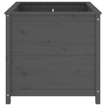 vidaXL Ζαρντινιέρα Γκρι 82,5 x 82,5 x 78 εκ. από Μασίφ Ξύλο Πεύκου