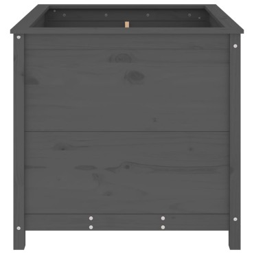 vidaXL Ζαρντινιέρα Γκρι 82,5 x 82,5 x 78 εκ. από Μασίφ Ξύλο Πεύκου