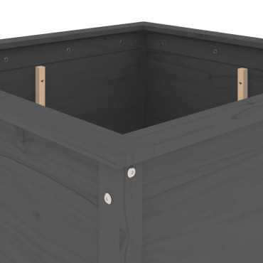 vidaXL Ζαρντινιέρα Γκρι 82,5 x 82,5 x 78 εκ. από Μασίφ Ξύλο Πεύκου
