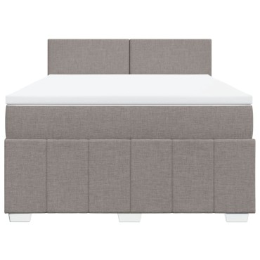 vidaXL Κρεβάτι Boxspring με Στρώμα Taupe 140x200 εκ. Υφασμάτινο