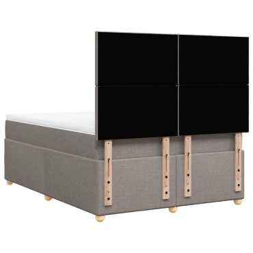 vidaXL Κρεβάτι Boxspring με Στρώμα Taupe 140x190 εκ. Υφασμάτινο