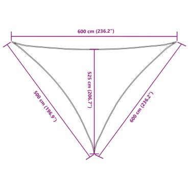 vidaXL Πανί Σκίασης Τρίγωνο Taupe 5 x 6 x 6 μ. από Ύφασμα Oxford