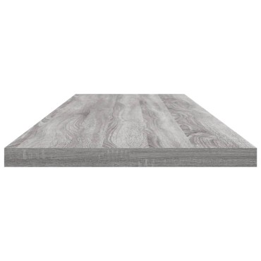 vidaXL Ράφια Τοίχου 4 τεμ. Γκρι Sonoma 100x20x1,5cm Επεξεργ. Ξύλο
