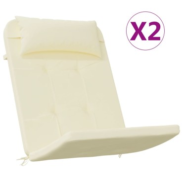 vidaXL Μαξιλάρια Καρέκλας Adirondack 2 τεμ. Κρεμ από Ύφασμα Oxford 126x58x4,5cm