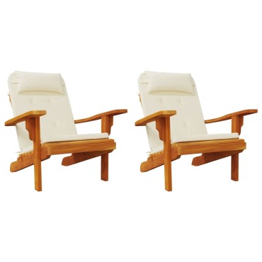 vidaXL Μαξιλάρια Καρέκλας Adirondack 2 τεμ. Κρεμ από Ύφασμα Oxford 126x58x4,5cm