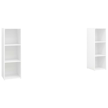vidaXL Έπιπλα Τηλεόρασης 2 τεμ. Λευκά 107x35x37cm Μοριοσανίδα