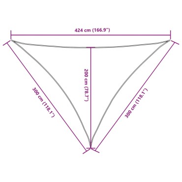 vidaXL Πανί Σκίασης Τρίγωνο Taupe 3 x 3 x 4,24 μ. από Ύφασμα Oxford