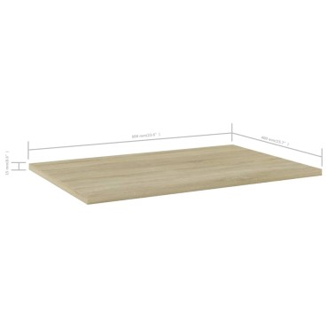 vidaXL Ράφια Βιβλιοθήκης 4 τεμ. Sonoma Δρυς 60x40x1,5cm Επεξ. Ξύλο