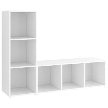 vidaXL Έπιπλα Τηλεόρασης 2 τεμ. Λευκά 107x35x37cm Μοριοσανίδα