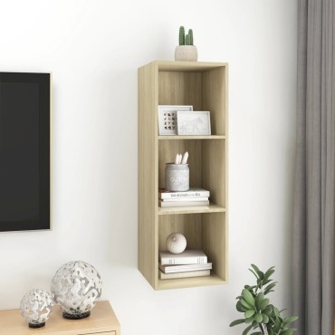 vidaXL Έπιπλο Τηλεόρασης Κρεμαστό Sonoma Δρυς 37x37x107cm Επεξ. Ξύλο