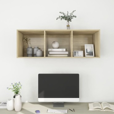 vidaXL Έπιπλο Τηλεόρασης Κρεμαστό Sonoma Δρυς 37x37x107cm Επεξ. Ξύλο