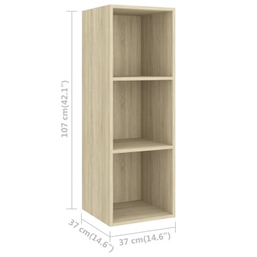 vidaXL Έπιπλο Τηλεόρασης Κρεμαστό Sonoma Δρυς 37x37x107cm Επεξ. Ξύλο